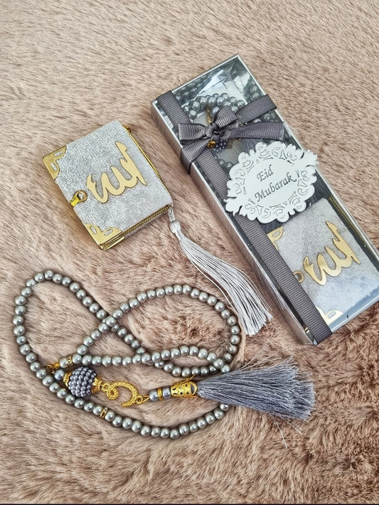 Luxury Velvet Mini Quran & Tasbih Gift Set – Islamic Favors